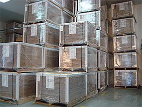 Boxes on pallets