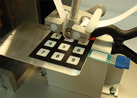 RCA Abrasion Wear Tester testing keypad